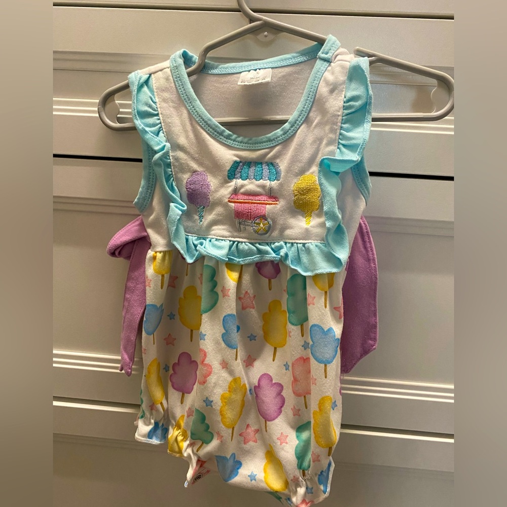 Summer Baby Girl Bubble 3-6 Months Appliqué like new